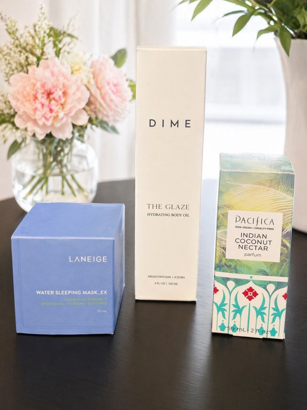 Skin Essentials Bundle DIME Body Oil/Laneige Sleeping Mask/Pacifica Perfume
